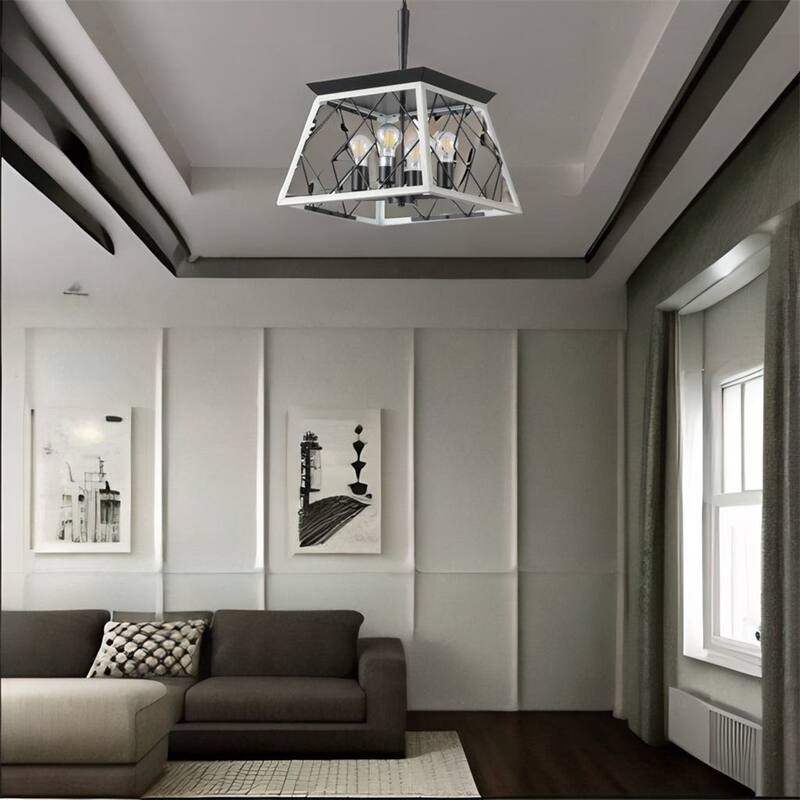 4-Light Chandeliers with Dimmable and Height Adjustable(No Bulbs)