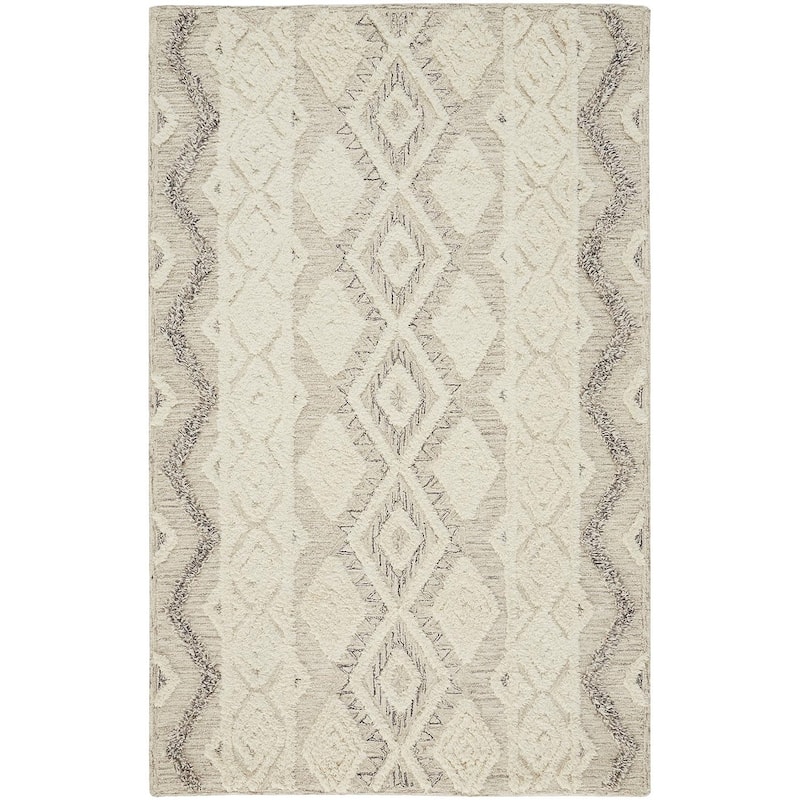 Feizy FZRG83788 Trail 8' x 10' Cotton and Wool Hand Tufted Geometric