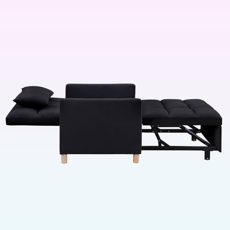 Modern Convertible Sleeper Sofa Chair Bed with Pillow