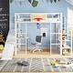 preview thumbnail 15 of 22, Full Size Metl Loft Bed with Open Wardrobe, Slide and Bulit-in Desk, Kids Loft Bedframe with Basketball Hoop and Storage Shelves