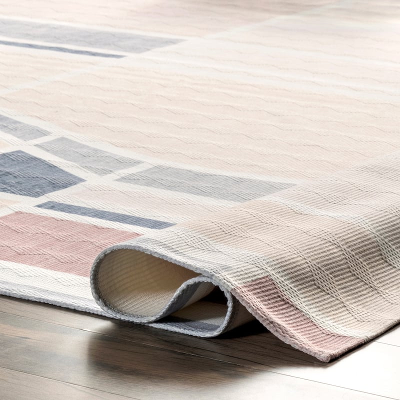 Nuloom Dannie SpinClean Modern Geometric Machine Washable Area Rug