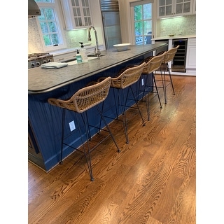 Shop Black Friday Deals On Dale Wicker Bar Stool With Cushion Set Of 2 By Christopher Knight Home On Sale Overstock 28422722