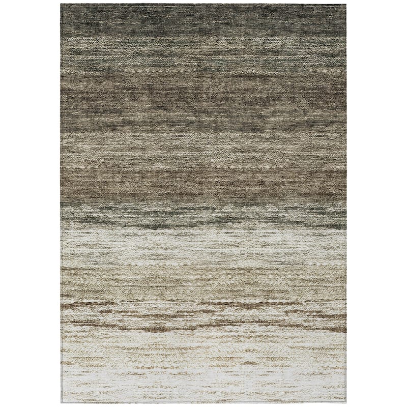 Machine Washable Indoor/ Outdoor Chantille Solid Ombre Rug