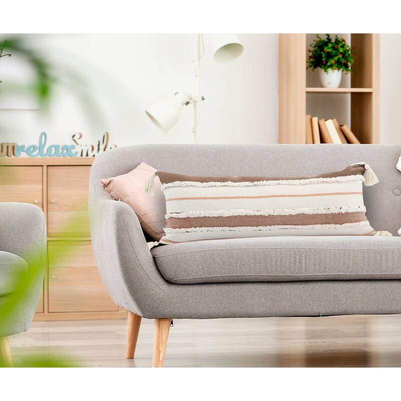 Sevita Sacral Earth Quarry Striped Throw Pillow - 14" x 36" - Polyester