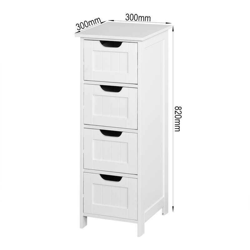 White Bathroom Floor Freestanding Storage Organizer