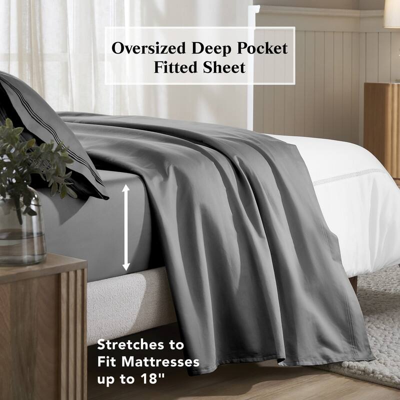Superior Egyptian Cotton 650 TC Extra Deep Pocket Fitted Sheet