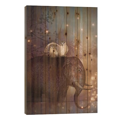 Riding Through The Night Print On Wood by Catrin Welz-Stein - Multi-Color