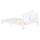 preview thumbnail 15 of 21, Vintage Full Size Wood Platform Bed with House-shaped Headboard and Motion Activated Night Lights for Kids, Teens, Boys