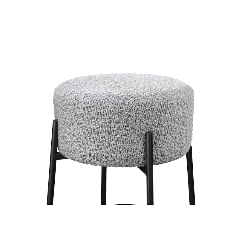 LuXeo Danica Bar Stool Black Steel Legs with Upholstered Seat (Set of 2)