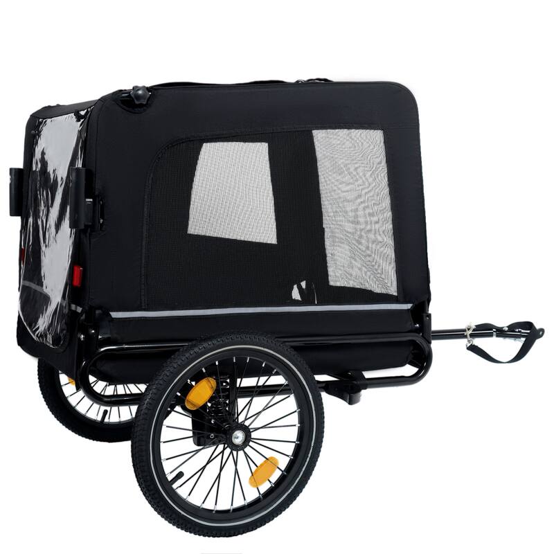 2-In-1 Bike Trailer & Push Cart For Pets-All-Terrain Wheels,Quick Release Wheel,Internal Leash,Holds Pets Up To 88 Lbs