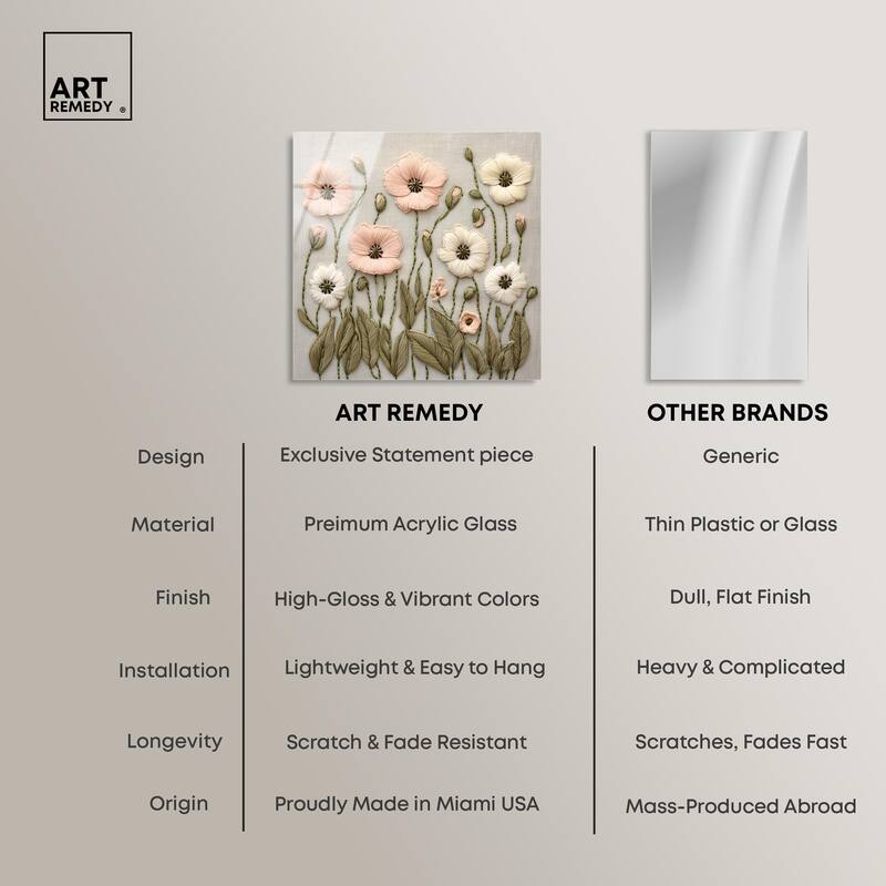 Stitched Serenity I Acrylic by Art Remedy, Ready to Hang