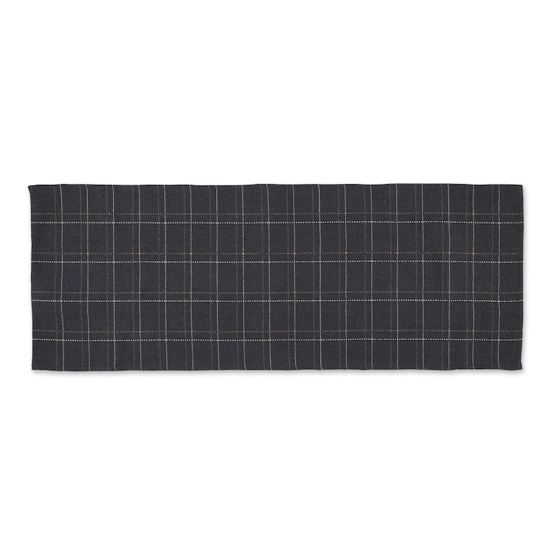 DII French Blue Variegated Plaid Recycled Yarn Rug (Set of 2) - Big