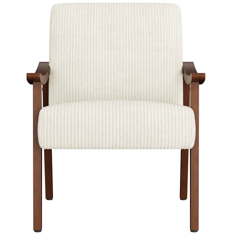 Yaheetech Mid-Century Upholstered Corduroy Fabric Armchair for Living Room, Bedroom