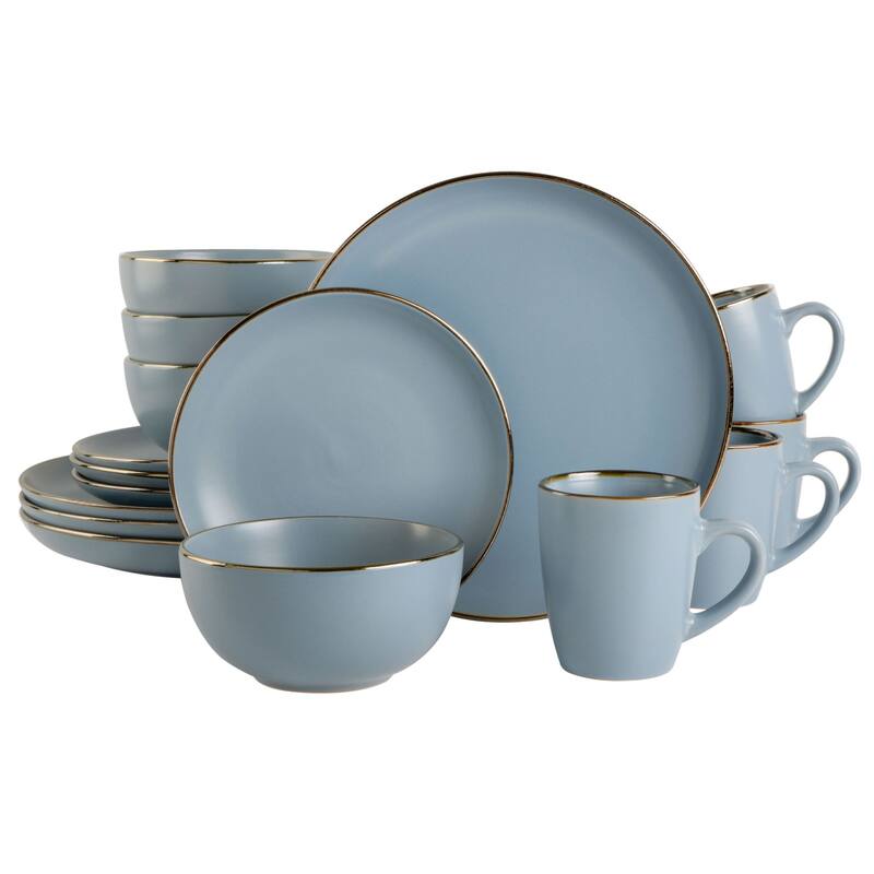 Gibson Home Rockaway Gold 16-Piece Dinnerware Set
