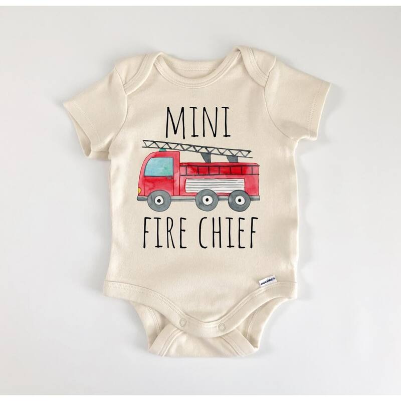 Firefighter Fireman - Baby Boy Girl Clothes Infant Bodysuit Funny Cute Newborn - White - 0-3M