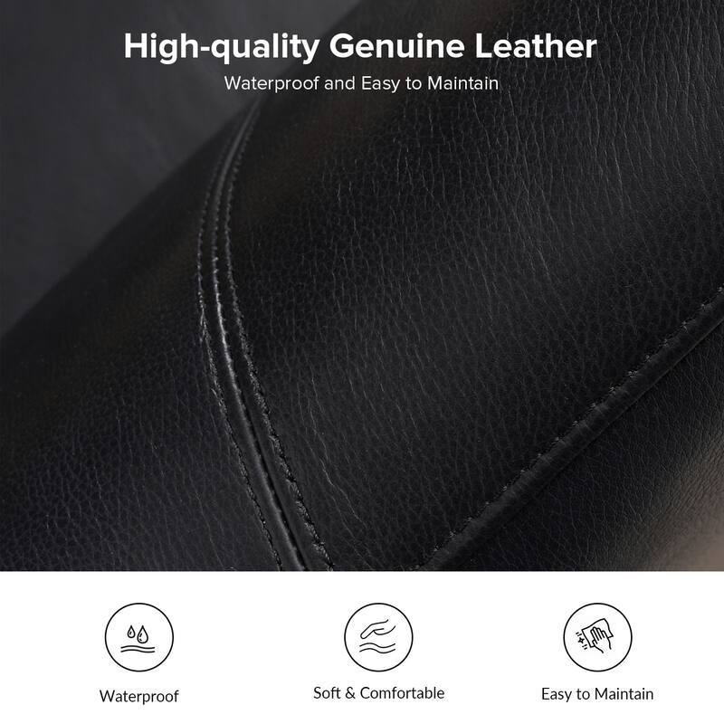 Franco Traditional 60" Wide Genuine Leather Sofa by HULALA HOME