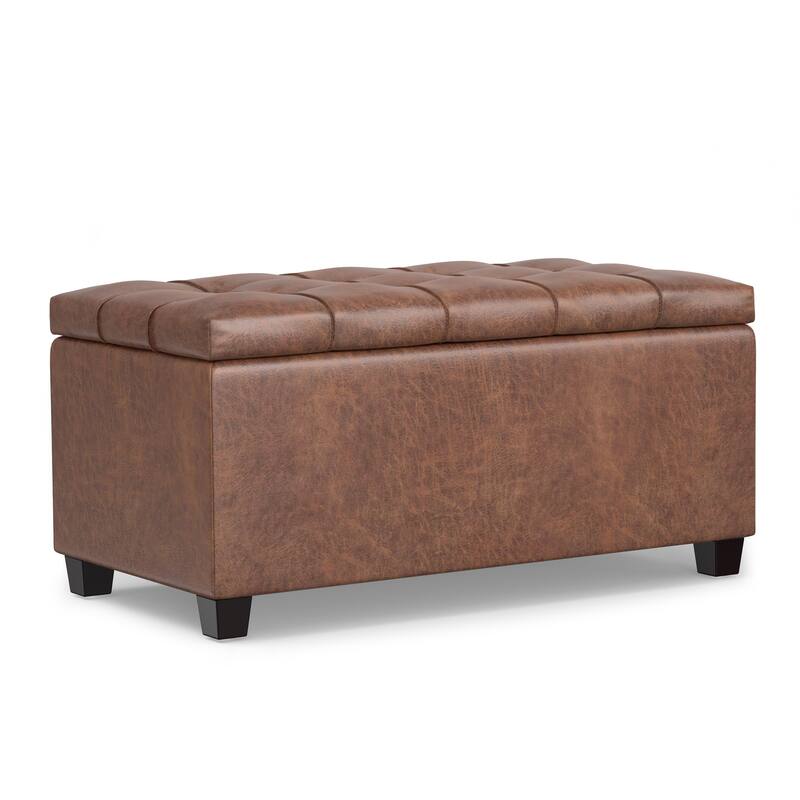 WYNDENHALL Marlowe 34 inch Wide Transitional Rectangle Storage Ottoman
