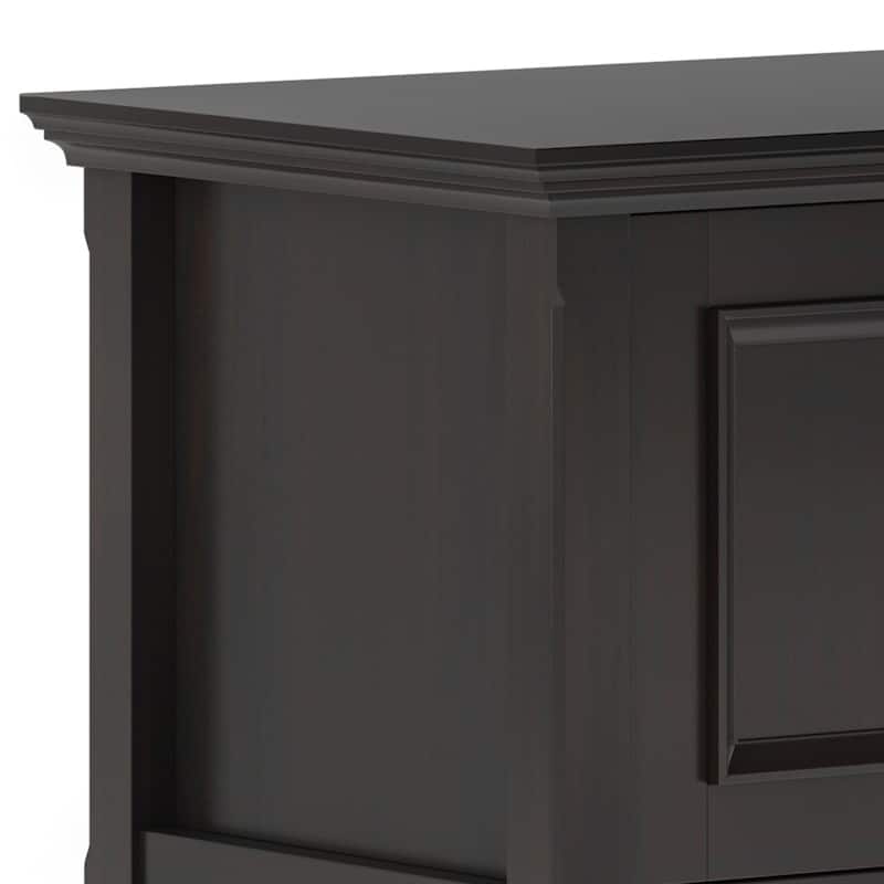 WYNDENHALL Halifax SOLID WOOD 72 inch Wide Transitional TV Media Stand in Hickory Brown For TVs up to 80 inches