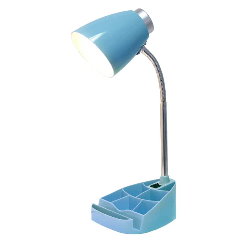 Gooseneck Organizer Desk Lamp with iPad Stand - 18.5" - Blue