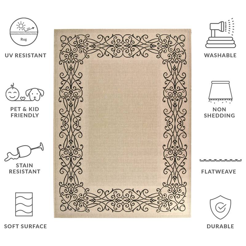 SAFAVIEH Courtyard Ikerne Waterproof Patio Backyard Rug
