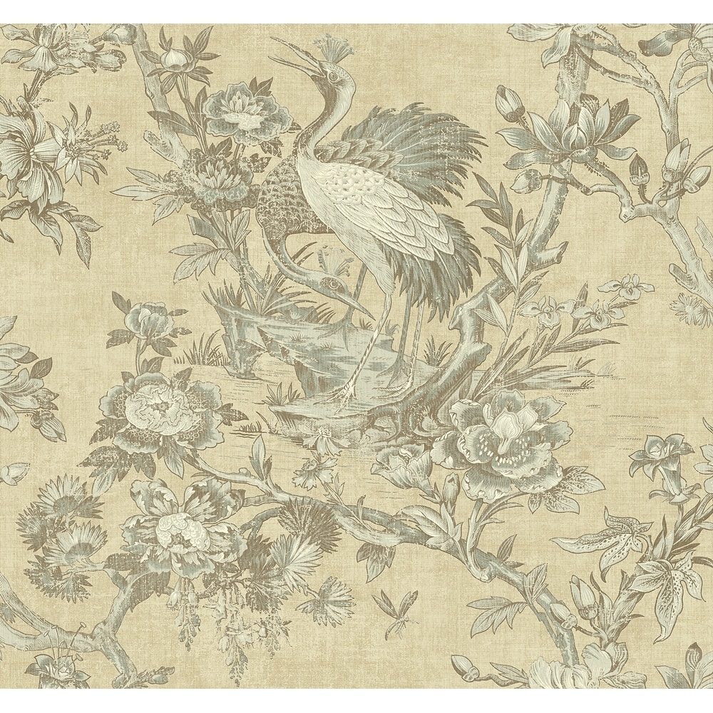 Seabrook Designs Richmond Hill Crane Unpasted Wallpaper