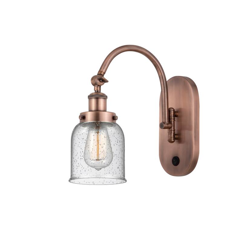 Innovations Lighting Franklin Restoration Bell - 1 Light 5" Sconce - Arm Swivels Side To Side - Antique Copper/Seedy