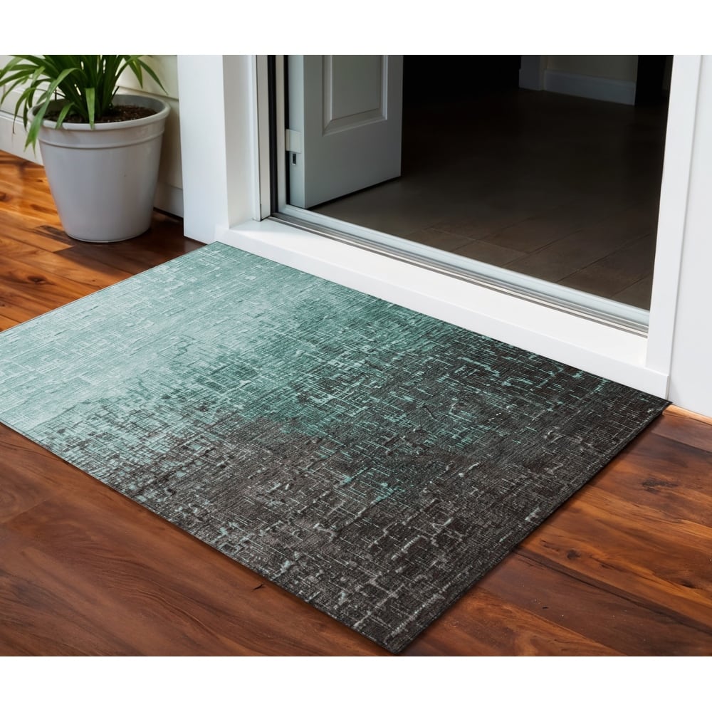 HomeRoots Ombre Transitional Rectangle Outdoor Rug