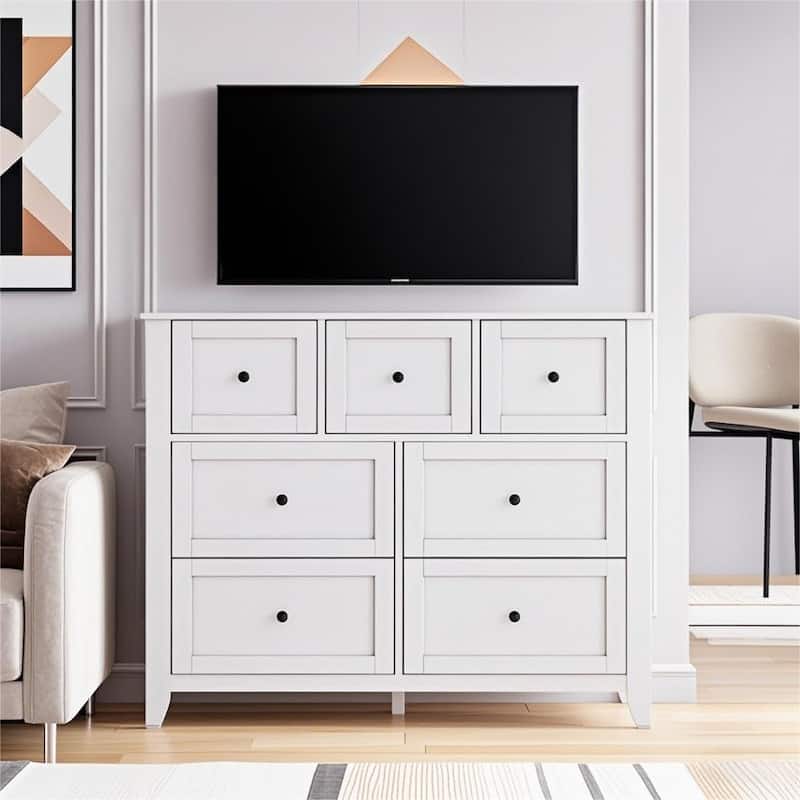 7 Drawer Dresser for Bedroom, Modern Chest of Drawer Dresser