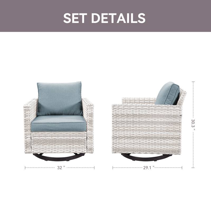 Outdoor Swivel Chairs Patio Glider Chairs Set of 2
