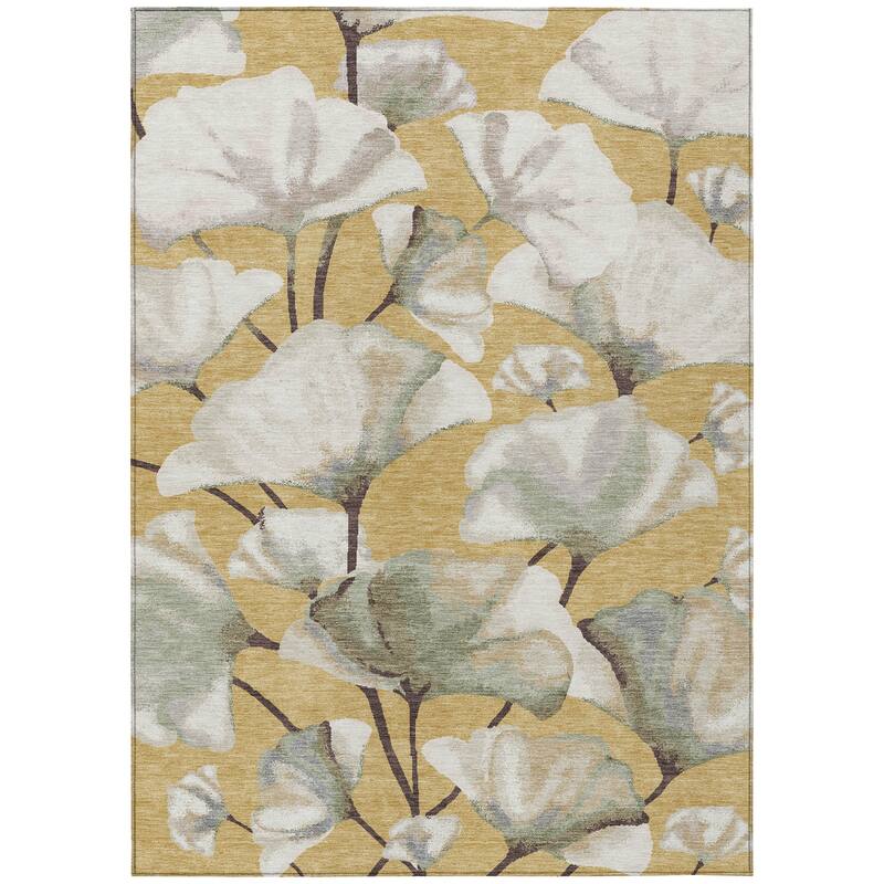 Machine Washable Indoor/ Outdoor Floral Love Chantille Rug