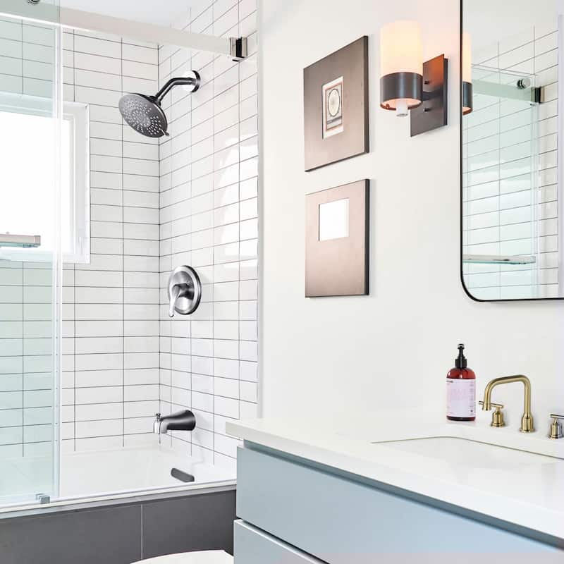WOWOW Single Handle 5-Spray Shower Faucet with Tub Spout