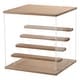 preview thumbnail 2 of 2, 5 Tier Clear Acrylic Display Case with Led Light For Collectibles Figures, Wood