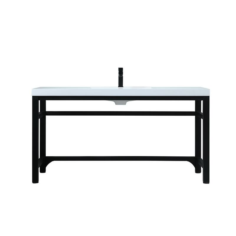 Elegant Lighting VF14560 Raya 60" Free Standing Single Basin Vanity - Black - Anthracite Finish