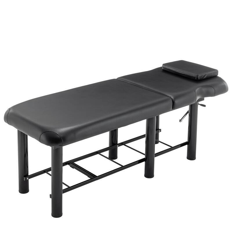 Professional Massage Table - Adjustable Backrest, Removable Headrest, Memory Foam, with Bottom Shelf Storage
