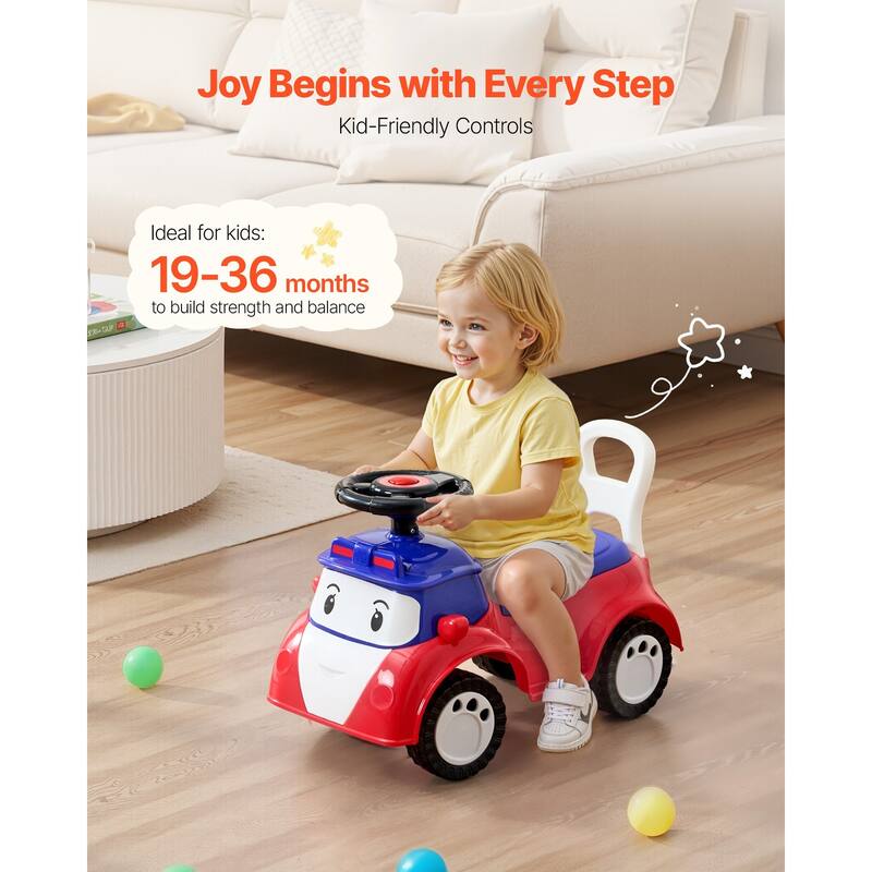 Kids Ride-On Toy with Music and Storage, 55 lbs Capacity - 24.4 x 10.8 x 15.6 in
