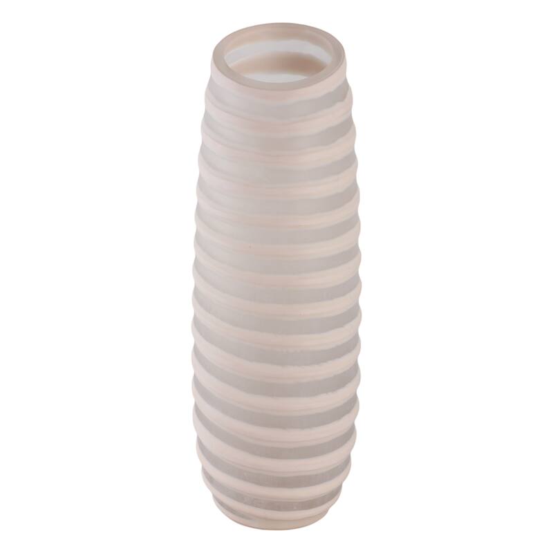 Glass Vase Carved Tall Ribbed Silhouette for Floral Arrangements