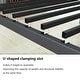 preview thumbnail 4 of 6, Black Metal Twin over Full Bunk Bed with Diamond-Shaped Rungs