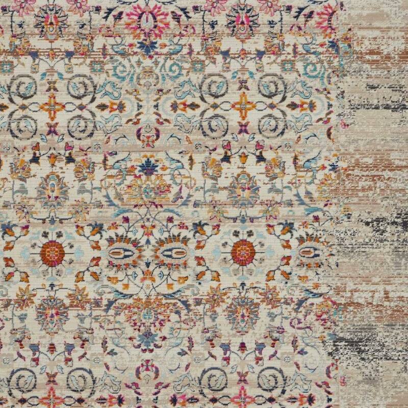 HomeRootsFloral Transitional Rectangle Area Rug - 72' X '48' X '0.5