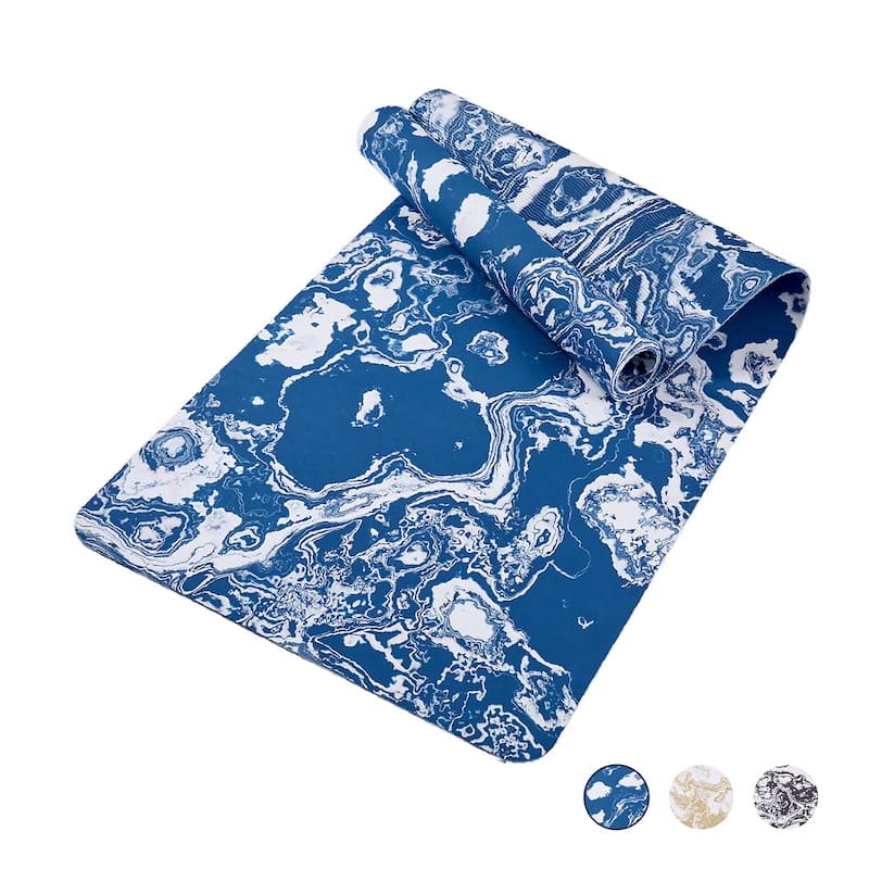 72x24" Extra Thick TPE Yoga Mat,Non-Slip Professional for Pilates Home - Blue
