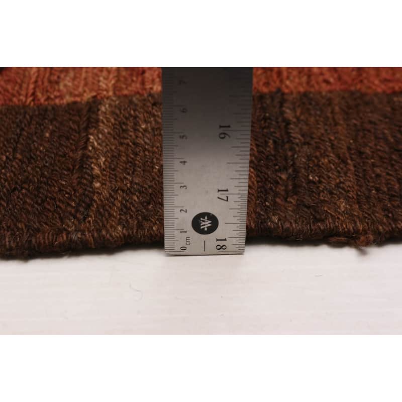ECARPETGALLERY Flat-Weave Lahor Finest Brown Wool Tapestry Kilim - 13'1 x 12'8