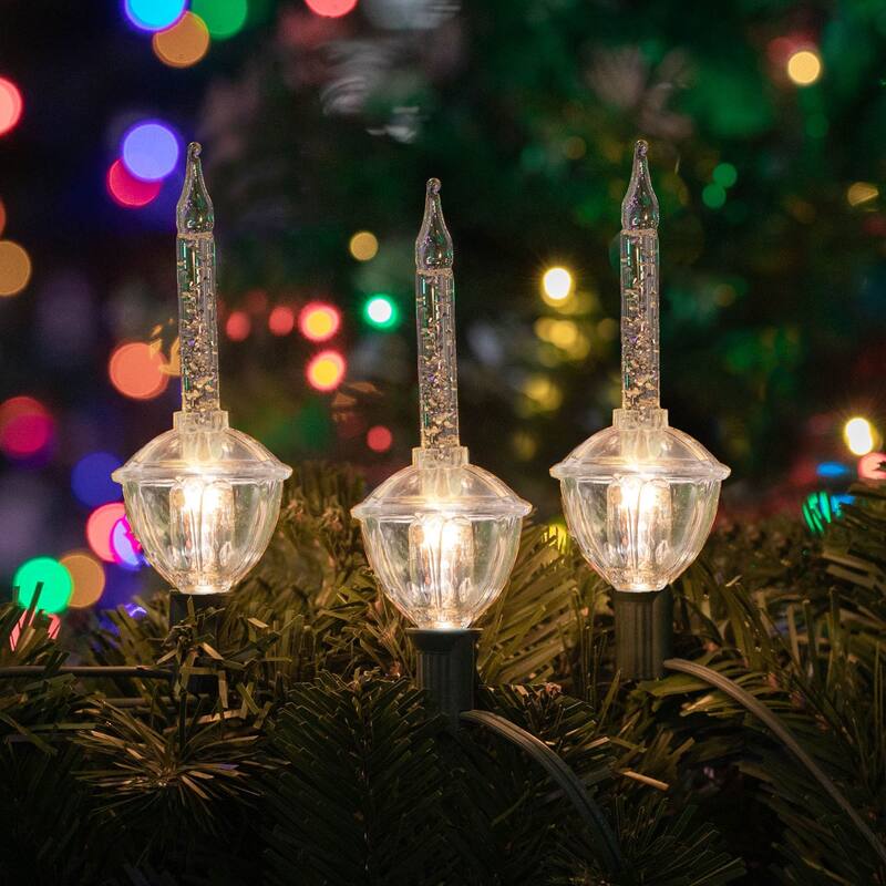 3 Pack Christmas Bubble Light Replacement Pack, Clear with Silve Glitter Liquid