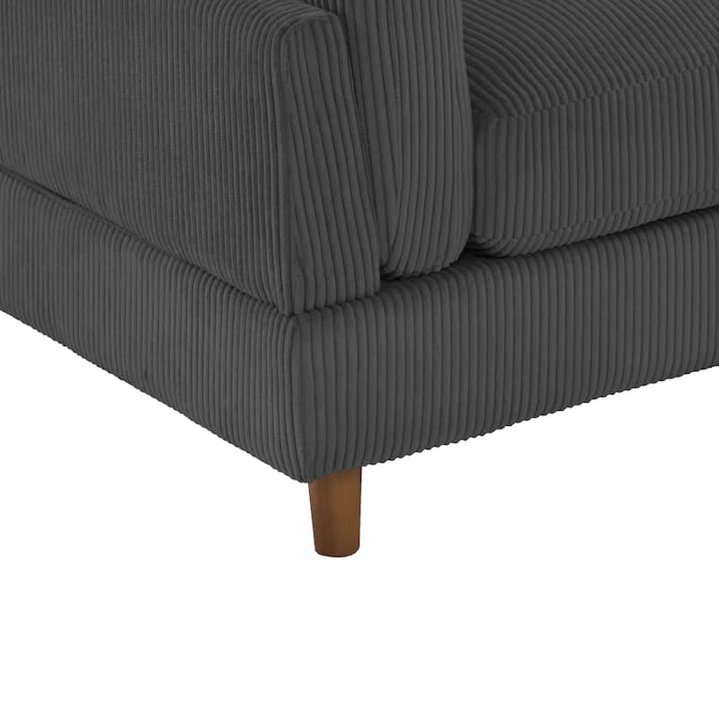 Modern 90" Loveseats Corduroy Sectional Sofa
