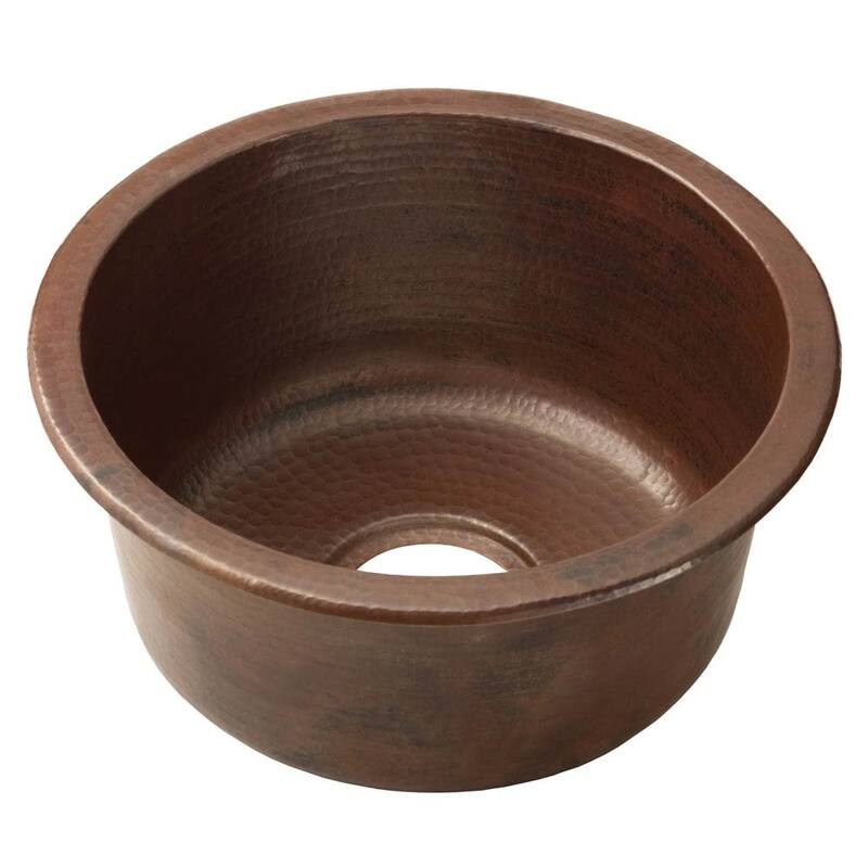 Native Trails Redondo Chico 15" Single Basin Undermount Bar Sink - Antique Copper