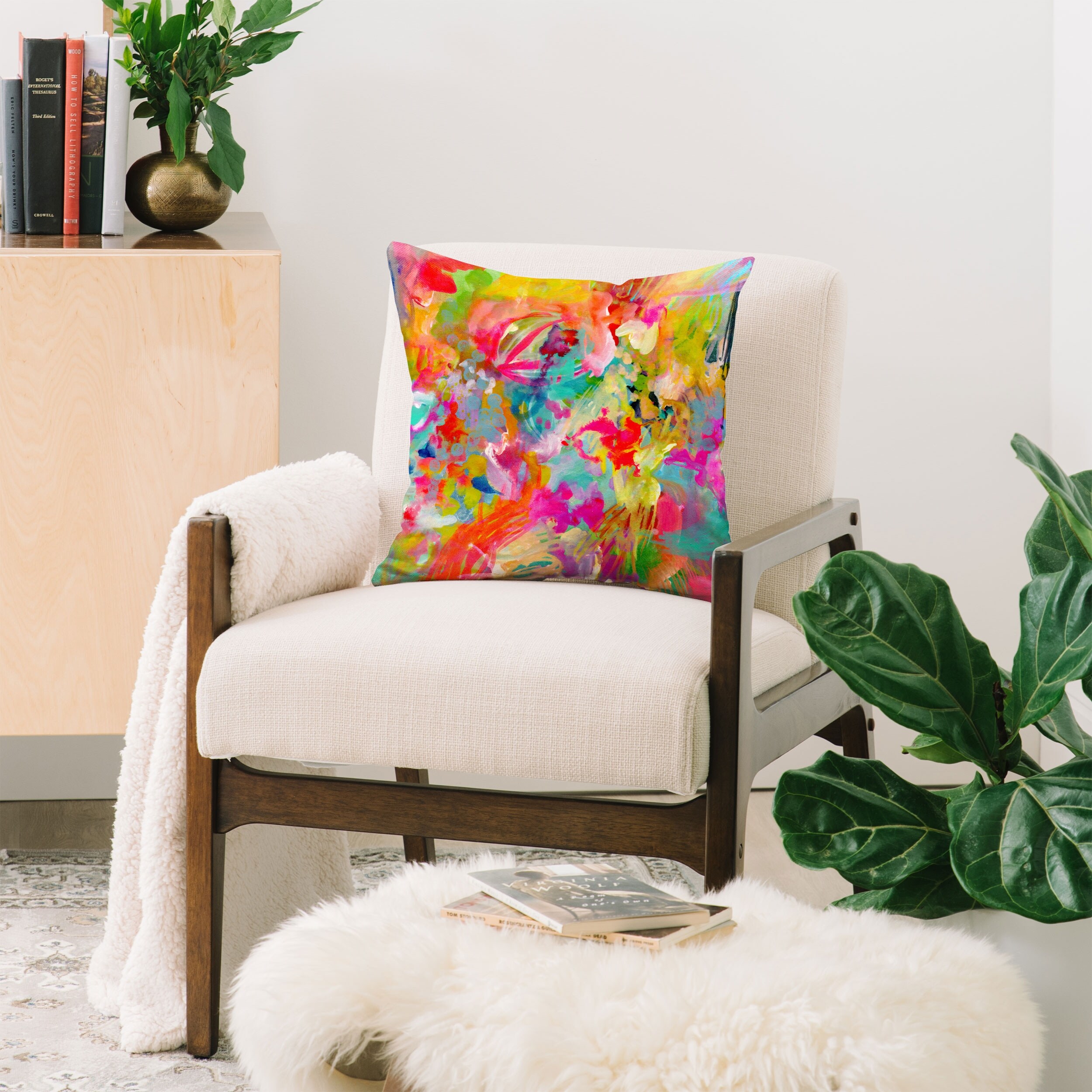 Stephanie Corfee That s Hot Rainbow Throw Pillow On Sale Bed