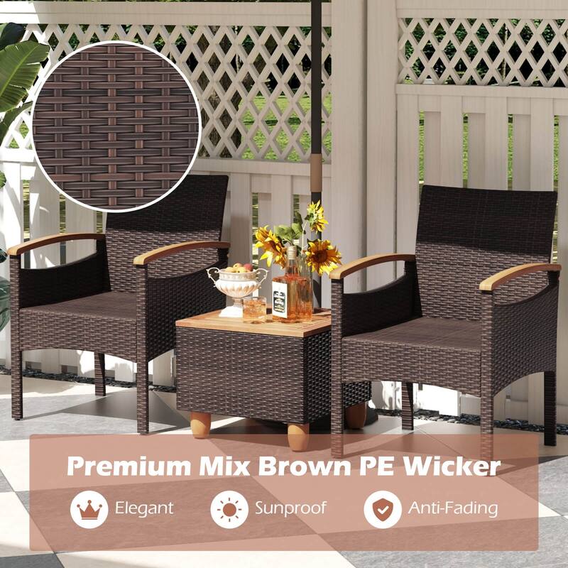 Gymax 2 PCS Dining Chairs w/ Acacia Wood Armrest Heavy Duty Metal