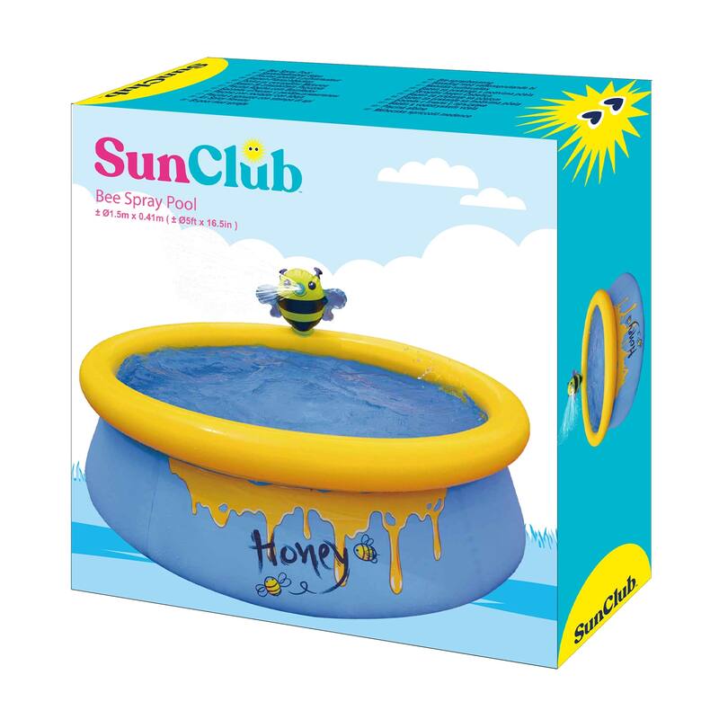 JLeisure 5' x 16.5" Bee Spray Inflatable Above Ground Kid Swimming Pool (2 Pack) - 26