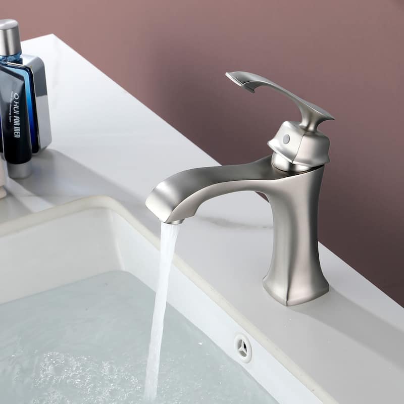Single Hole Bathroom Sink Faucet Single Handle Bathroom Faucet Modern Lavatory Basin Vanity Tap With Valve, NO DRAIN