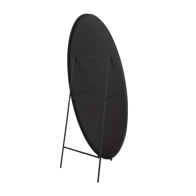 Metal Oval Freestanding Room Floor Mirror with Ball Feet - Silver - Roche River Decor