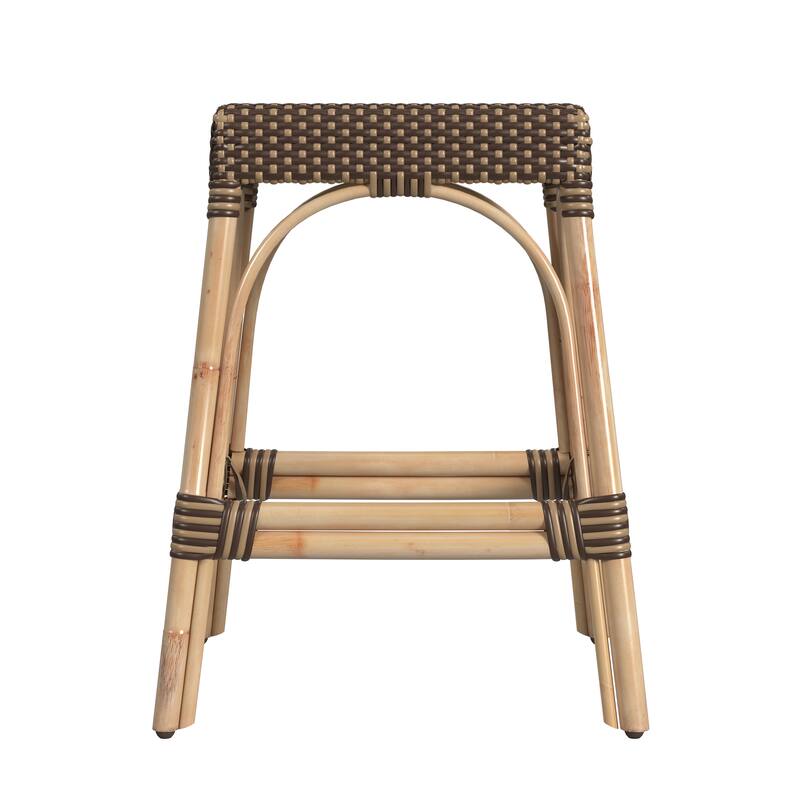 Robias 24.5" Rattan Rectangular Counter Stool