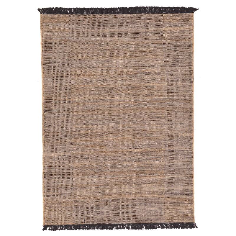 ECARPETGALLERY Flat-Weave Palas Denizli Taupe Jute Kilim - 5'3 x 7'3